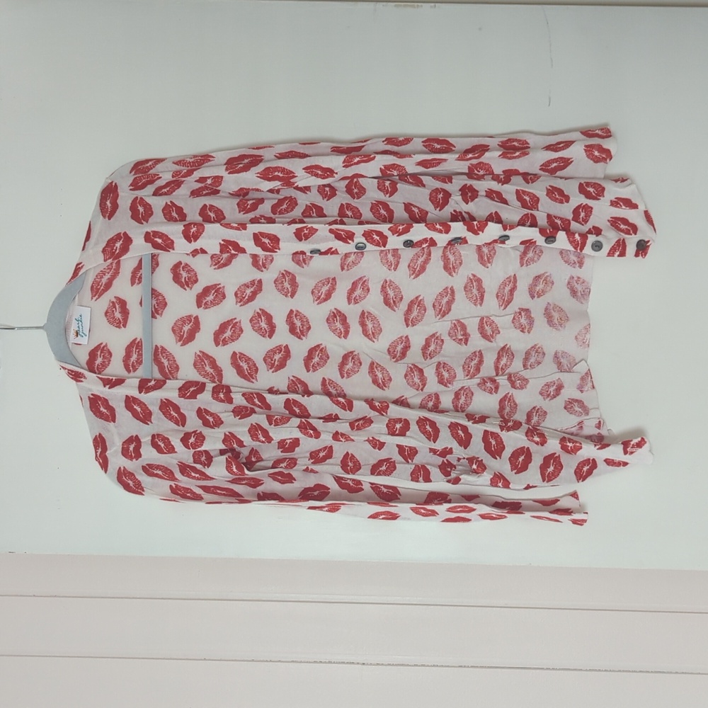 Lip Print Cardigan